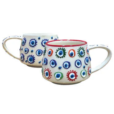 Embossed Nazar Modern Mug 85X120X70 mm
