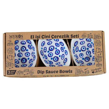 Set of Three Embossed Evil Eye Gondola Snack Bowls in Gift Box