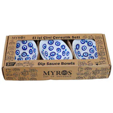 Set of Three Embossed Evil Eye Gondola Snack Bowls in Gift Box - Standart - 2