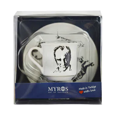 Atatürk Themed Single Porcelain Cup