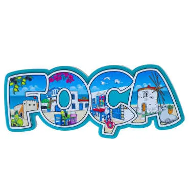 Foça Themed Myros Local Polyester Refrigerator Magnet
