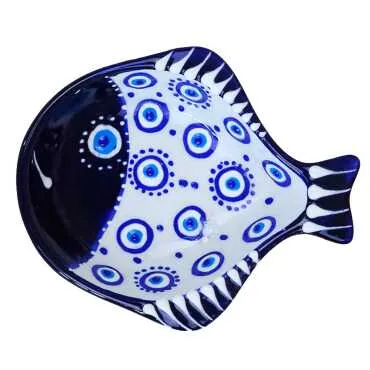 Embossed Evil Eye Fish Snack Bowl - 5