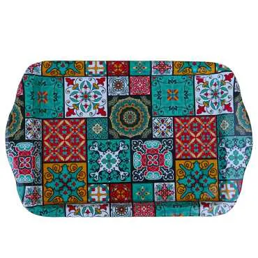 Toptan Mandala Temalı Mini Tepsi Çift Yön Baskılı (25*16 Cm) - 2