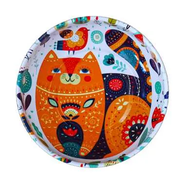 Wholesale Cat Themed Metal Bowl 95 mm - 4