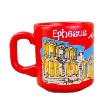 Kuşadası Themed Traditional Ceramic Cappuccino Mug - 3