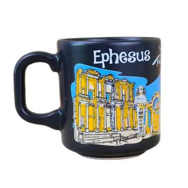 Kuşadası Themed Traditional Ceramic Cappuccino Mug - 4