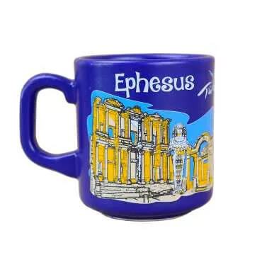 Kuşadası Themed Traditional Ceramic Cappuccino Mug - 5