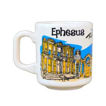 Kuşadası Themed Traditional Ceramic Cappuccino Mug - 6