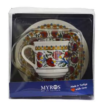 Çini Temalı Tekli Porselen Fincanı - 5