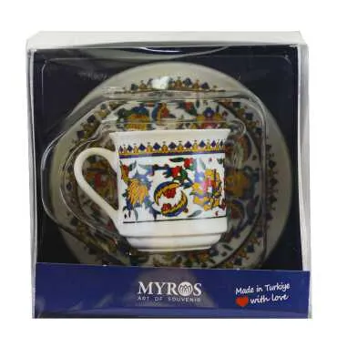 Çini Temalı Tekli Porselen Fincanı - 6