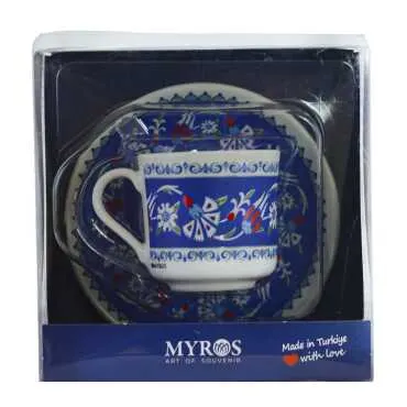 Çini Temalı Tekli Porselen Fincanı - 9