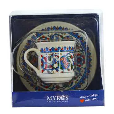Çini Temalı Tekli Porselen Fincanı - 10