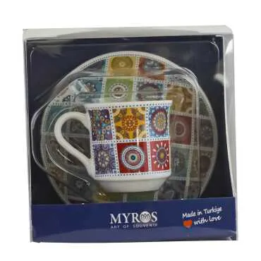 Mandala Temalı Tekli Porselen Fincanı - 4