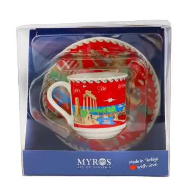 Antalya Themed Single Porcelain Coffee Cup