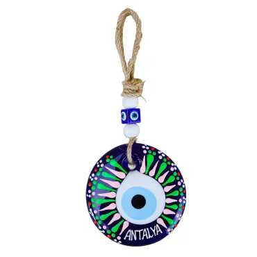 Antalya Themed Mandala Glass Evil Eye Wall Hanging 18 cm