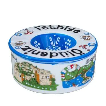 Fethiye Region Themed Traditional Large Covered Ashtray 115*55 mm - Standart - 2