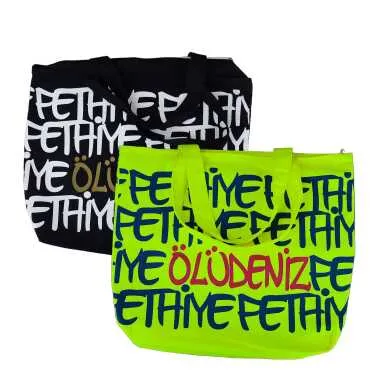Fethiye Themed Classic Beach Bag - 2