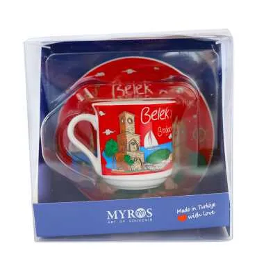 Belek Themed Single Porcelain Coffee Cup - 3