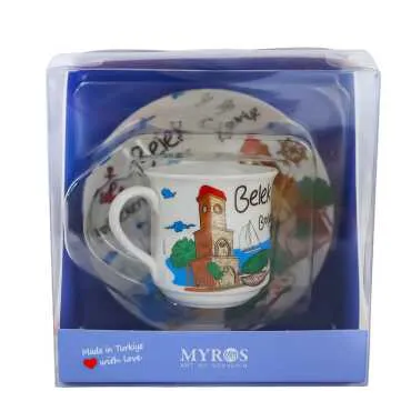 Belek Themed Single Porcelain Coffee Cup - 5