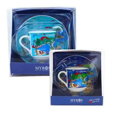 Fethiye Themed Single Porcelain Coffee Cup - 2