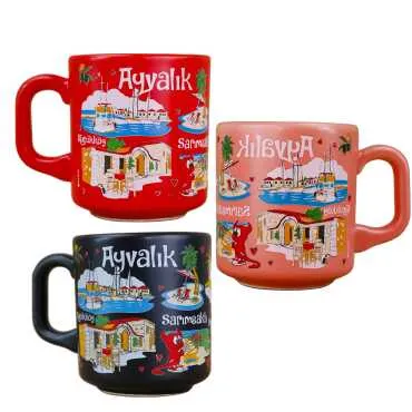 Ayvalık Bölgesi Temalı Yöresel Seramik Kapuçino Kupa - 2
