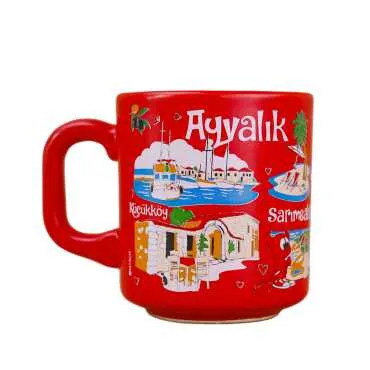 Ayvalık Bölgesi Temalı Yöresel Seramik Kapuçino Kupa - 3
