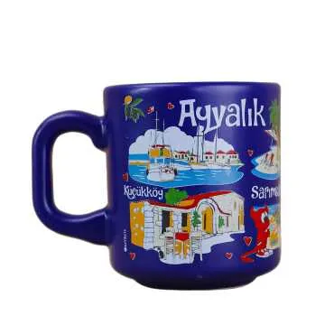 Ayvalık Bölgesi Temalı Yöresel Seramik Kapuçino Kupa - 5