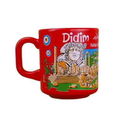 Didim Themed Traditional Ceramic Cappuccino Mug - 3