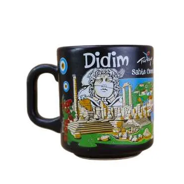 Didim Themed Traditional Ceramic Cappuccino Mug - 4