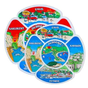 Fethiye Themed UV Printed Polyester Plate 15 cm - 2