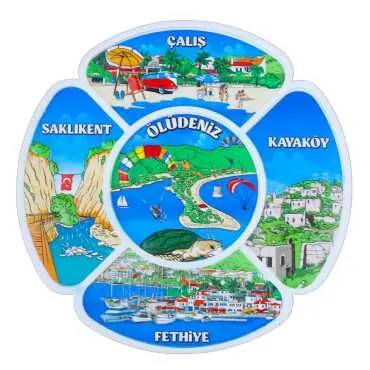 Fethiye Themed UV Printed Polyester Plate 15 cm - 3
