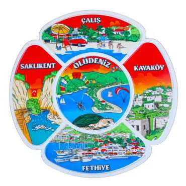 Fethiye Themed UV Printed Polyester Plate 15 cm - 4