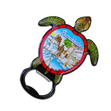 Pamukkale Temalı Myros Metal Kaplumbağa Açacak Magnet 103x75 mm - Standart - 2