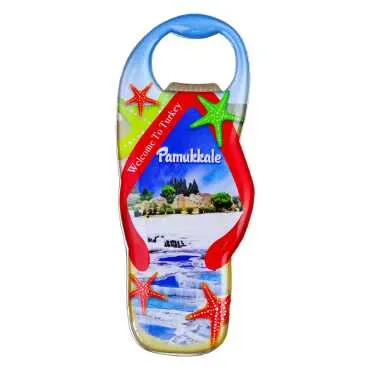 Pamukkale Temalı Myros Metal Terlik Açacak Magnet 110x45 mm
