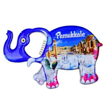 Pamukkale Temalı Myros Metal Fil Açacak Magnet 98x61 mm