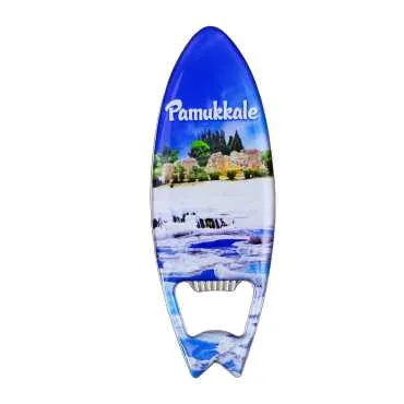 Pamukkale Temalı Myros Metal Sörf Açacak Magnet 128x45 mm