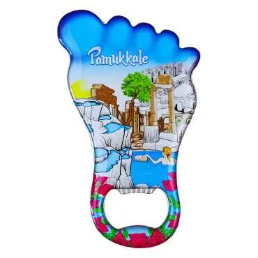 Pamukkale Themed Myros Metal Bottle Opener Refrigerator Magnet 100x59 mm - Standart