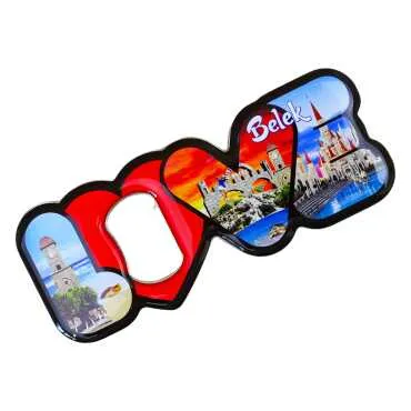 Belek Themed Myros Metal Love Bottle Opener Refrigerator Magnet 114x47 mm - Standart - 2