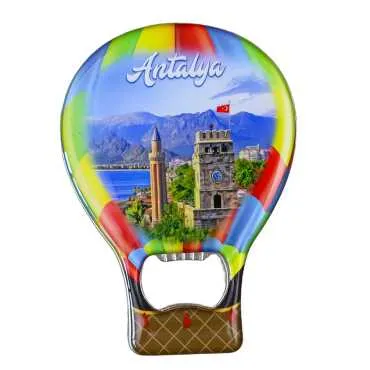 Antalya Themed Myros Metal Balloon Bottle Opener Refrigerator Magnet T 102x73 mm