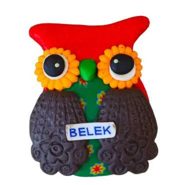 Belek Temalı Baykuş Fimo Magnet
