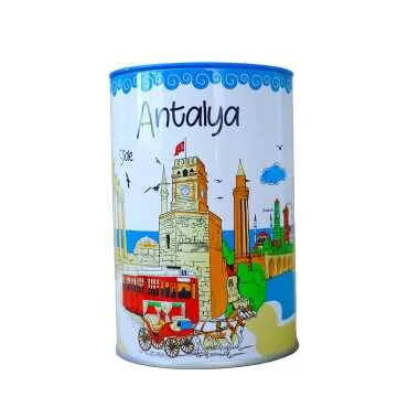 Antalya Themed Myros Metal Money Box 83x83x125 mm