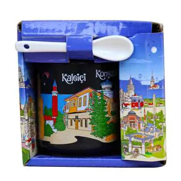 Antalya Temalı Kaşıklı Kapuçino Kupa Kutulu
