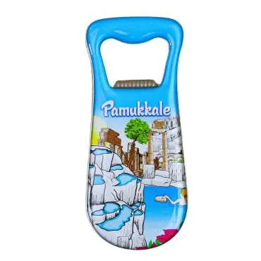 Pamukkale Temalı Myros Metal Damla Açacak Magnet 95x42 mm - 3