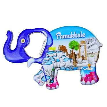 Pamukkale Temalı Myros Metal Fil Açacak Magnet 98x61 mm - 3