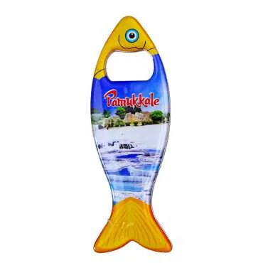 Pamukkale Temalı Myros Metal Balık Açacak Magnet 120x43 mm - 4