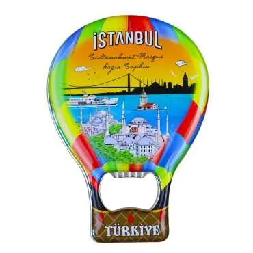 İstanbul Temalı Myros Metal Balon Açacak Magnet T 102x73 mm - 4