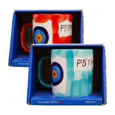 Fethiye Themed Handmade Ceramic Mug with Gift Box - 2