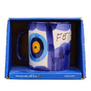 Fethiye Themed Handmade Ceramic Mug with Gift Box - 5