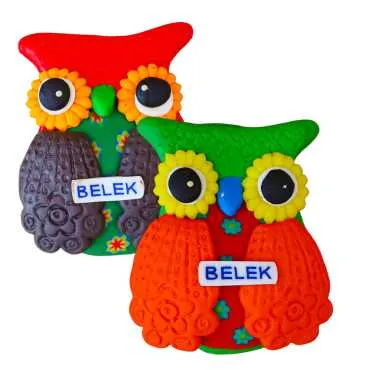 Belek Themed Owl Fimo Refrigerator Magnet - 2
