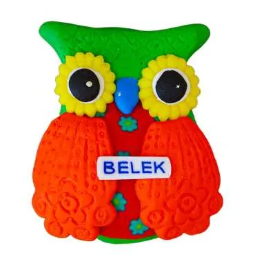 Belek Themed Owl Fimo Refrigerator Magnet - 3